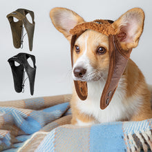 Load image into Gallery viewer, Cute Pet Dog Aviator Cap Funny Costume Cosplay Hat Autumn Winter Windproof Motorcycle Pilot Hat for Small Medium Large Dogs
