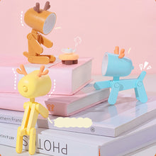 Load image into Gallery viewer, Mini Cute Dog Deer Shape Led Night Lights Folding Desk Lamp Adjustable Kids Bedroom Bedside Decoration Home Room Decor

