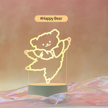 Load image into Gallery viewer, 3D Lamp Happy Bear Acrylic USB LED Night Lights Neon Sign Lamp Xmas Christmas Decorations for Home Bedroom Birthday Decor Wedding Gifts
