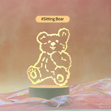 Load image into Gallery viewer, 3D Lamp Happy Bear Acrylic USB LED Night Lights Neon Sign Lamp Xmas Christmas Decorations for Home Bedroom Birthday Decor Wedding Gifts
