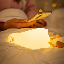 Load image into Gallery viewer, USB Rechargeable Duck Nightlight Patting Switch Children Kid Bedroom Bedside Lamp Decoration Atmosphere Table Lamp Birthday Gift
