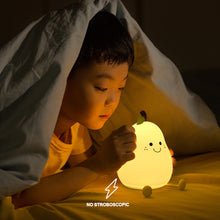 Load image into Gallery viewer, USB Rechargeable Pear Nightlight Patting Switch Children Kid Bedroom Bedside Lamp Decoration Atmosphere Table Lamp Birthday Gift
