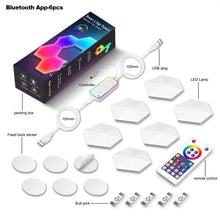 Load image into Gallery viewer, USB WIFI Smart Light Panels DIY Music Rhythm Ambient Atmosphere Backlight LED Hexagon Night Light Creative RGB Decor Quantum Wall Lamps
