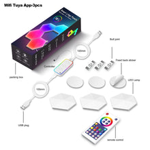 Load image into Gallery viewer, USB WIFI Smart Light Panels DIY Music Rhythm Ambient Atmosphere Backlight LED Hexagon Night Light Creative RGB Decor Quantum Wall Lamps
