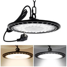 Load image into Gallery viewer, 100W 150W 200W UFO LED High Bay Light AC220V Waterproof Warehouse Garage Light Super Bright Commercial Industrial Lighting
