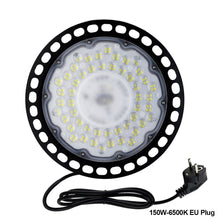 Load image into Gallery viewer, 100W 150W 200W UFO LED High Bay Light AC220V Waterproof Warehouse Garage Light Super Bright Commercial Industrial Lighting
