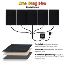 Load image into Gallery viewer, 5 in 1 USB Clothes Heater Pad With 3 Gear Adjustable Temperature Electric Heating Vest Sheet Heating Jacket Warmer Pad For Vest
