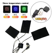 Load image into Gallery viewer, 3 in 1 USB Clothes Heater Pad With 3 Gear Adjustable Temperature Electric Heating Sheet Heating Warmer Pad For Vest Jacket
