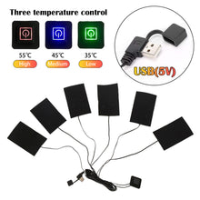 Load image into Gallery viewer, 6 in 1 USB Clothes Heater Pad With 3 Gear Adjustable Temperature Electric Heating Vest Sheet Heating Jacket Warmer Pad For Vest
