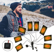 Load image into Gallery viewer, Carbon Fiber USB Warm Paste Pads Fast-Heating Heating Pad 3 Gear Temperature Safe Heating Pad For Cloth Vest Jacket Shoes Socks
