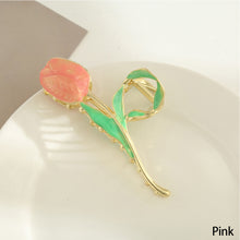 Load image into Gallery viewer, Personalized Korean Version Gentle Colorful Tulip Green Leaf Elegant Fashionable Clamp
