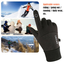 Load image into Gallery viewer, Winter Waterproof Cycling Gloves Touch Screen Gloves Fleece Outdoor Scooter Windproof Riding Motorcycle Ski Warm Bike Gloves
