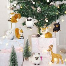 Load image into Gallery viewer, Christmas Cute Simulation Owl Squirrel Elk Cat Christmas Tree Decoration Gardening Decoration Simulation Animal Doll Pendant Kid Gift Navidad Festival
