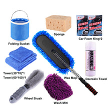 Load image into Gallery viewer, 10Pcs Car Washing Cleaning Tools Kit Towel Mops Dust Removal Brush Car Cleaning Supplies Auto Maintainence
