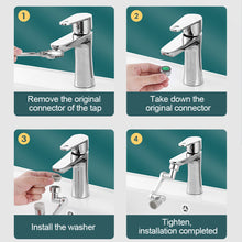 Load image into Gallery viewer, 1080° Rotation Dual Function Extender Faucet Aerator Plastic Tap Splash Filter Bubbler Nozzle Robotic Arm for Kitchen Washbasin
