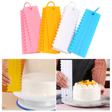 Load image into Gallery viewer, 4Pcs/set Cake Scraper Pattern Icing Comb DIY Baking Tools Cream Scraper Fondant Mousse Spatula Pastry Cake Decorating Tools
