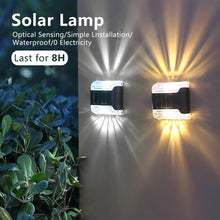 Load image into Gallery viewer, LED Solar Wall Lights Outdoor Waterproof Solar Led Light Outdoor Solar Wall Stair Light Patio Courtyard Street Landscape Garden Decor Wall Lamp
