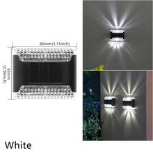 Load image into Gallery viewer, LED Solar Wall Lights Outdoor Waterproof Solar Led Light Outdoor Solar Wall Stair Light Patio Courtyard Street Landscape Garden Decor Wall Lamp
