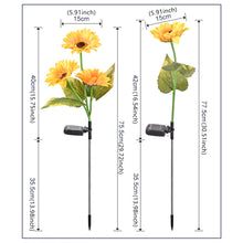 Load image into Gallery viewer, Solar Sunflowers Outside Garden Lawn Light IP65 Waterproof Solar Flowers Pathway Light for Patio Yard Wedding Holiday Decoration
