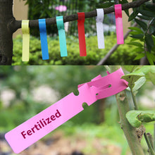 Load image into Gallery viewer, 100PCS Gardening Plant Nursery Hang Tag Plastic Identification Card Waterproof Ring Set Reusable Label Markers Garden Tool
