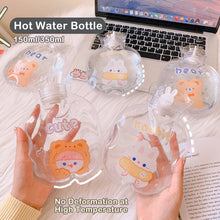 Load image into Gallery viewer, Lovely Cartoon Mini Transparent Hot Water Bottle Bag Girl Warm Belly Warmer Filled Mini Explosion-proof Portable Winter Reusable Hand Warmer
