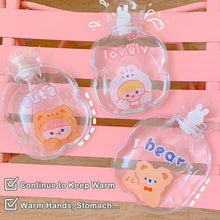 Load image into Gallery viewer, Lovely Cartoon Mini Transparent Hot Water Bottle Bag Girl Warm Belly Warmer Filled Mini Explosion-proof Portable Winter Reusable Hand Warmer
