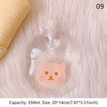 Load image into Gallery viewer, Lovely Cartoon Mini Transparent Hot Water Bottle Bag Girl Warm Belly Warmer Filled Mini Explosion-proof Portable Winter Reusable Hand Warmer

