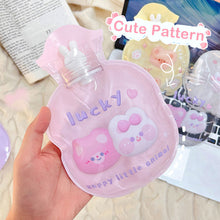 Load image into Gallery viewer, Lovely Cartoon Mini Transparent Hot Water Bottle Bag Girl Warm Belly Warmer Filled Mini Explosion-proof Portable Winter Reusable Hand Warmer
