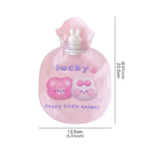 Load image into Gallery viewer, Lovely Cartoon Mini Transparent Hot Water Bottle Bag Girl Warm Belly Warmer Filled Mini Explosion-proof Portable Winter Reusable Hand Warmer
