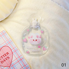 Load image into Gallery viewer, Lovely Cartoon Mini Transparent Hot Water Bottle Bag Girl Warm Belly Warmer Filled Mini Explosion-proof Portable Winter Reusable Hand Warmer
