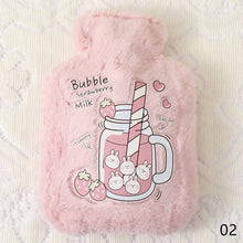Load image into Gallery viewer, Cartoon Warm Hot Water Bottle Bag Girl Warm Belly Warmer Filled Mini Explosion-proof Portable Winter Reusable Hand Warmer
