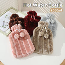 Load image into Gallery viewer, 2L Winter Protective Case Removable Plush Hot Water Bottle Cover Cold-proof Warm Faux Fur Fleece Cover Heat Preservation Covers

