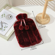 Load image into Gallery viewer, 2L Winter Protective Case Removable Plush Hot Water Bottle Cover Cold-proof Warm Faux Fur Fleece Cover Heat Preservation Covers
