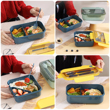 Load image into Gallery viewer, Microwave Lunch Box Compartment Bento Box Food Storage Container Portable Food Box with Cutlery
