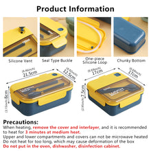 Load image into Gallery viewer, Microwave Lunch Box Compartment Bento Box Food Storage Container Portable Food Box with Cutlery
