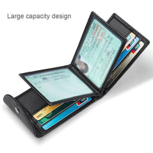 Load image into Gallery viewer, Male Large Capacity Portable Card Bag Cowhide Wallet Multi Card Wallet Bus Card Credit Card Bank Card Holder
