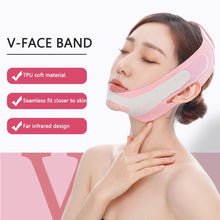 Load image into Gallery viewer, Far Infrared Elastic V-face Bandage Face Slimming Mask Chin Cheek Lift Up Belt Facial Care Tool for Women
