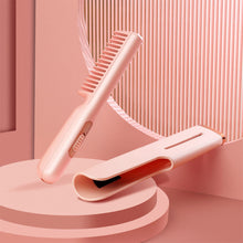 Load image into Gallery viewer, Portable USB Interface Straight Hair Comb Constant Temperature Multi-function Hair Straightener Dual-purpose Curling Iron Hair Style Tool

