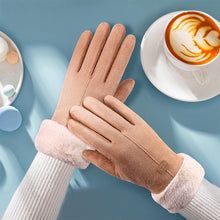 Load image into Gallery viewer, Suede Plush Thickened Touch Screen Warm Gloves Winter Warm Cold Proof Gloves Comfortable Soft Fabric Gloves for Women
