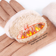 Load image into Gallery viewer, Suede Plush Thickened Touch Screen Warm Gloves Winter Warm Cold Proof Gloves Comfortable Soft Fabric Gloves for Women

