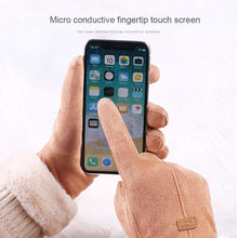Load image into Gallery viewer, Suede Plush Thickened Touch Screen Warm Gloves Winter Warm Cold Proof Gloves Comfortable Soft Fabric Gloves for Women
