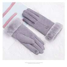 Load image into Gallery viewer, Suede Plush Thickened Touch Screen Warm Gloves Winter Warm Cold Proof Gloves Comfortable Soft Fabric Gloves for Women
