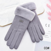 Load image into Gallery viewer, Suede Plush Thickened Touch Screen Warm Gloves Winter Warm Cold Proof Gloves Comfortable Soft Fabric Gloves for Women
