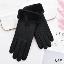 Load image into Gallery viewer, Suede Plush Thickened Touch Screen Warm Gloves Winter Warm Cold Proof Gloves Comfortable Soft Fabric Gloves for Women
