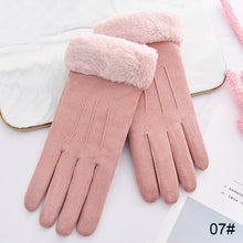 Load image into Gallery viewer, Suede Plush Thickened Touch Screen Warm Gloves Winter Warm Cold Proof Gloves Comfortable Soft Fabric Gloves for Women
