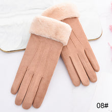 Load image into Gallery viewer, Suede Plush Thickened Touch Screen Warm Gloves Winter Warm Cold Proof Gloves Comfortable Soft Fabric Gloves for Women
