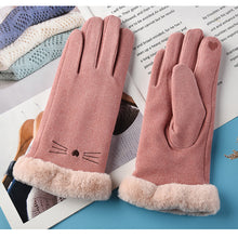 Load image into Gallery viewer, Suede Warm Gloves Winter Plush Thickened Split Finger Gloves Soft Comfortable Touch Screen Warm Gloves for Women
