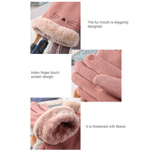 Load image into Gallery viewer, Suede Warm Gloves Winter Plush Thickened Split Finger Gloves Soft Comfortable Touch Screen Warm Gloves for Women
