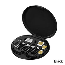 Load image into Gallery viewer, Cable Case Multifunction Cable Box USB C Type-C Micro Lightning 60W Power Cable SIM Ejector Pin Mirror TF Card Slot Gift
