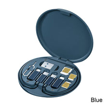 Load image into Gallery viewer, Cable Case Multifunction Cable Box USB C Type-C Micro Lightning 60W Power Cable SIM Ejector Pin Mirror TF Card Slot Gift
